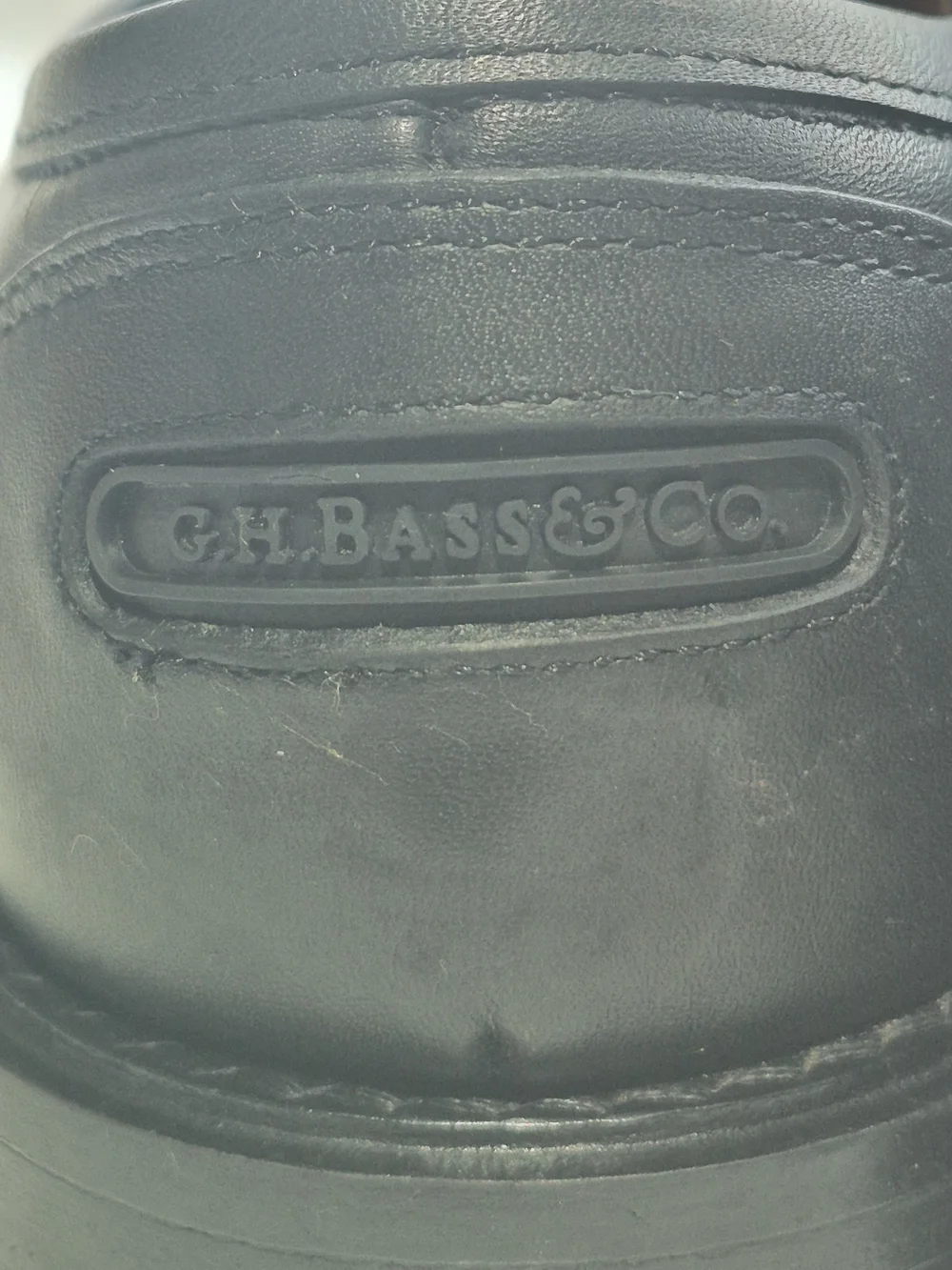 G.H. Bass & Co. Black Leather Moc Toe Derby Shoes